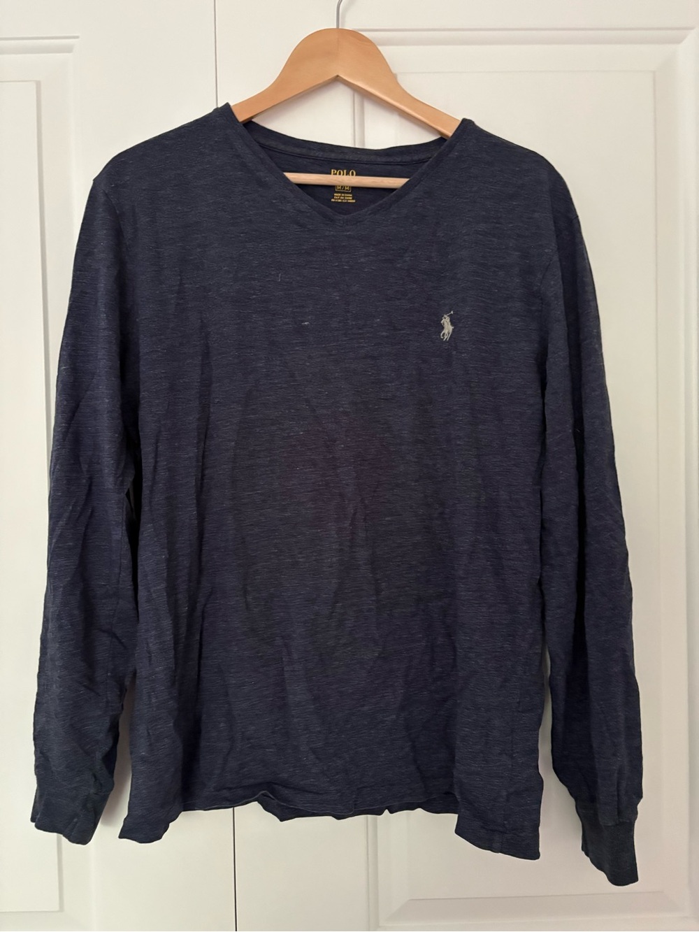 Polo by Ralph Lauren Heather Navy V-Neck Long-sleeve Tee
